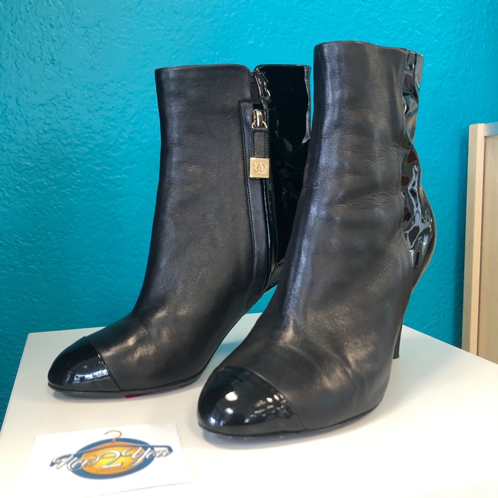 Chanel Black Heeled Bootie